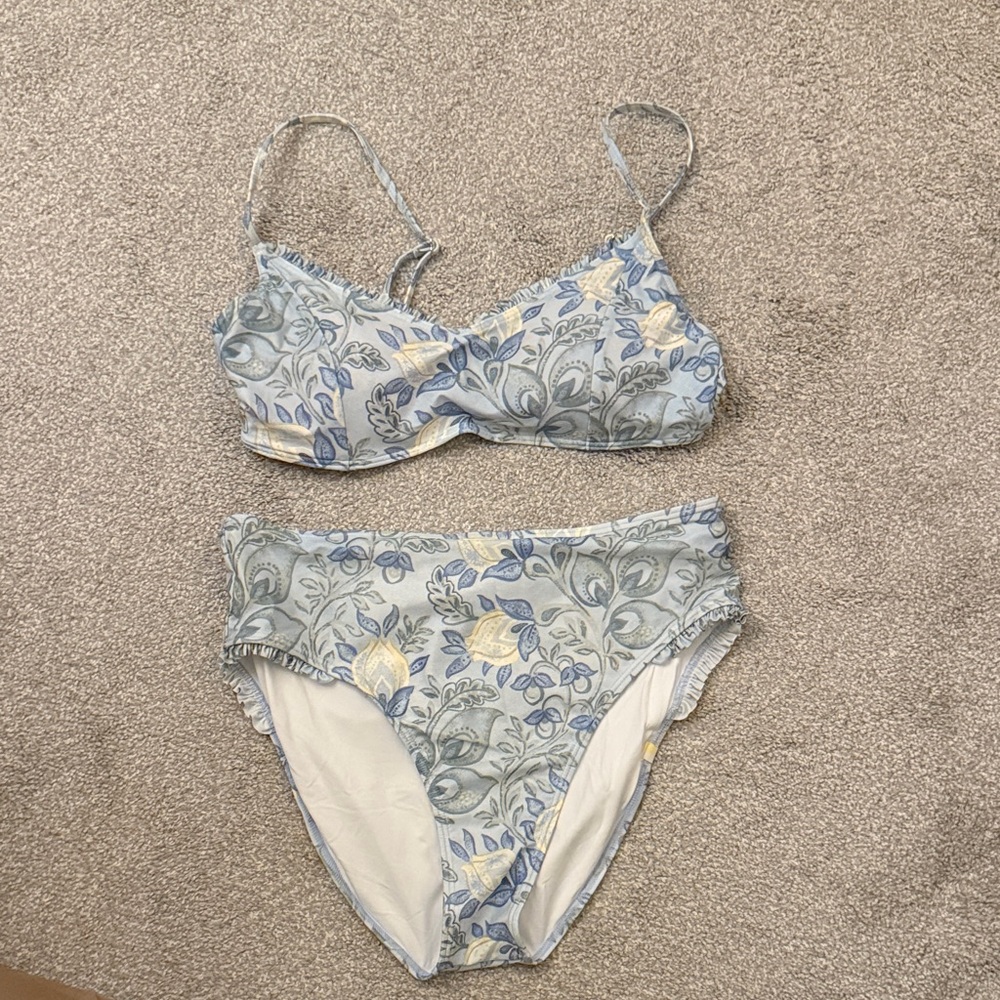 Summersalt Floral Blue and Yellow Bikini Set